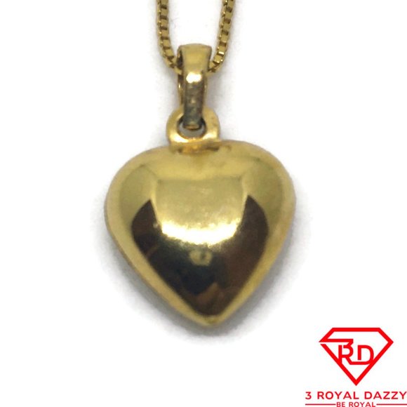 Tiny Heart Love charm pendant 14k Yellow gold